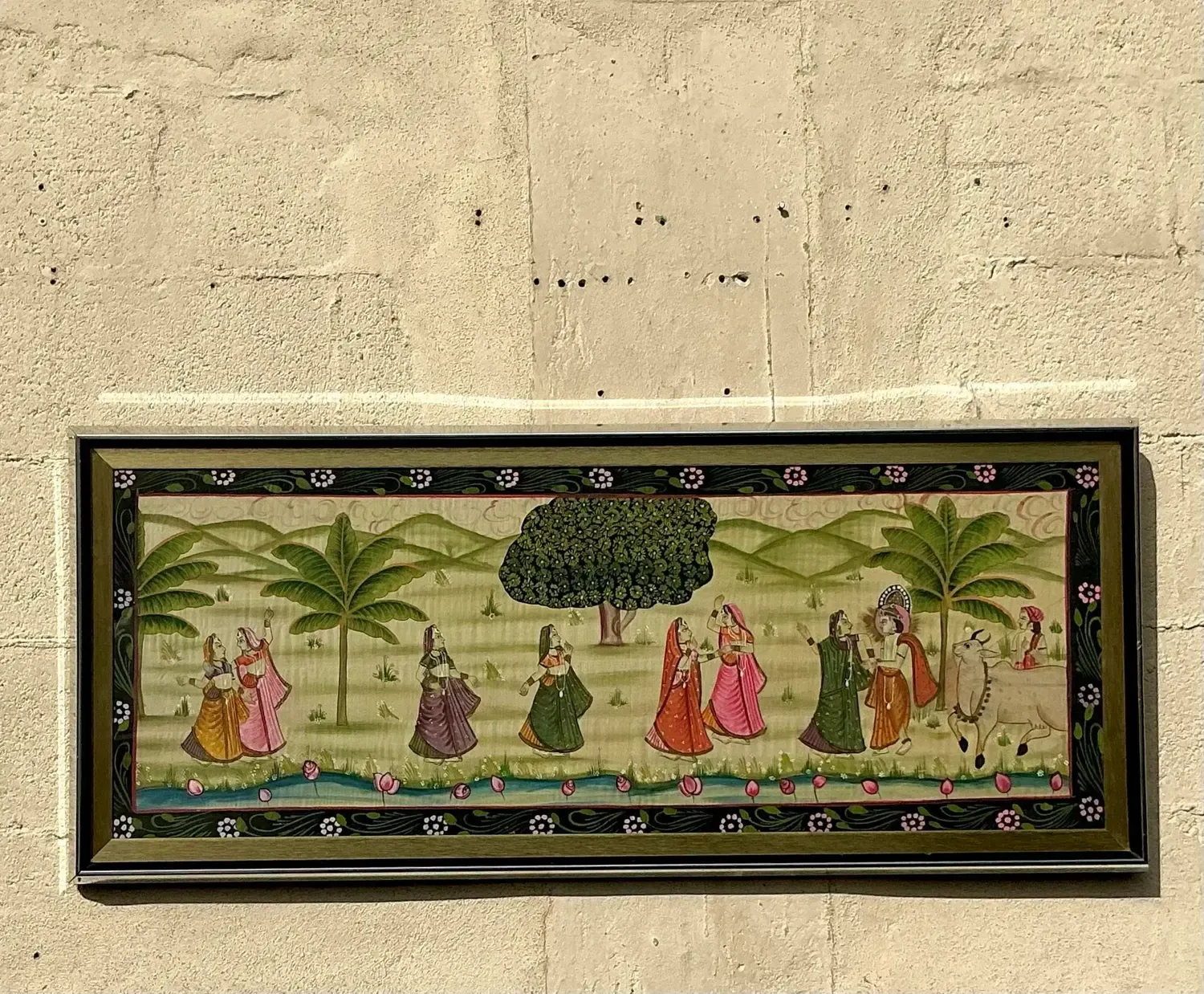 Vintage Boho Pishwaa Painting on Silk — additional photo 5