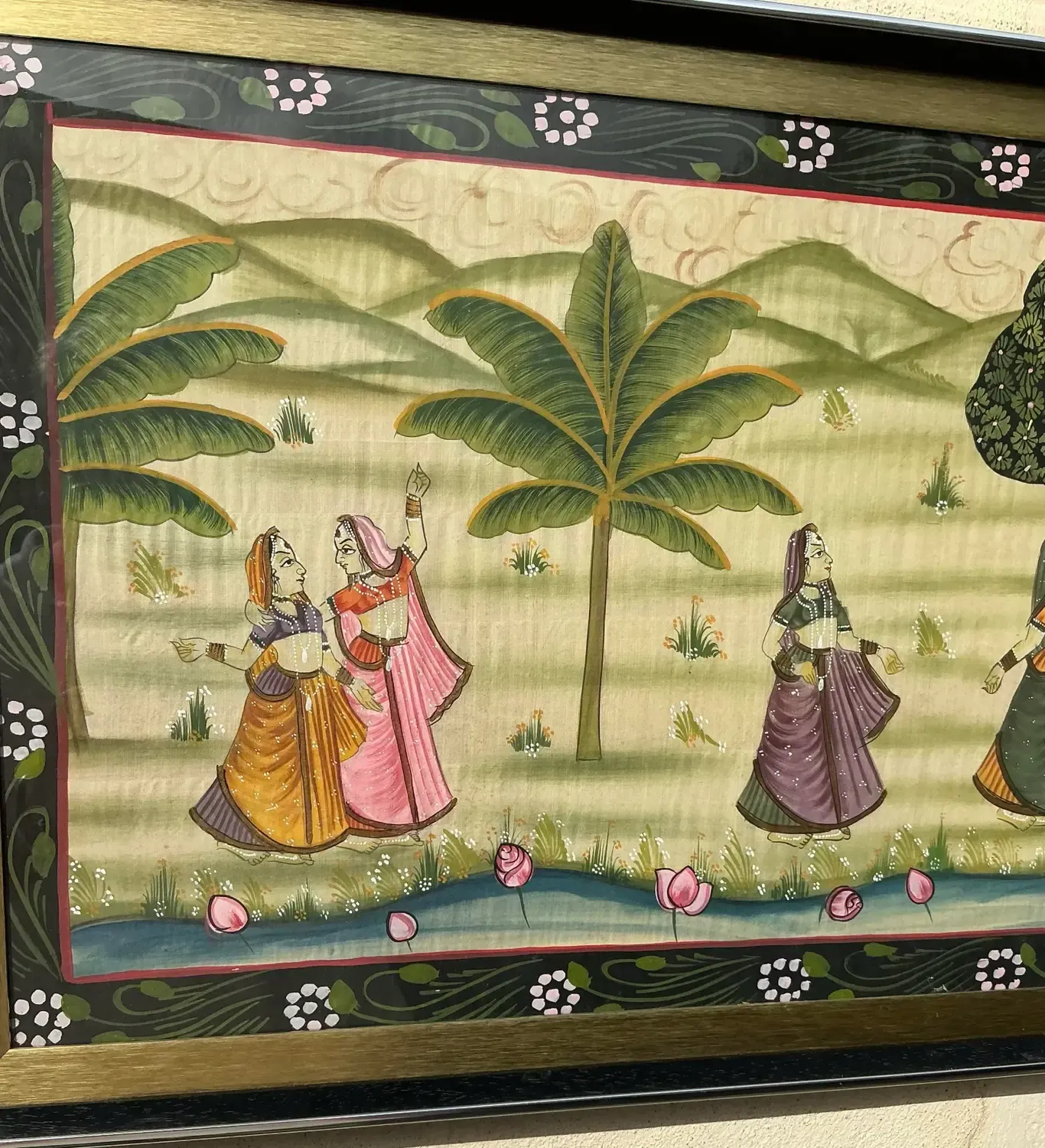 Vintage Boho Pishwaa Painting on Silk — additional photo 7
