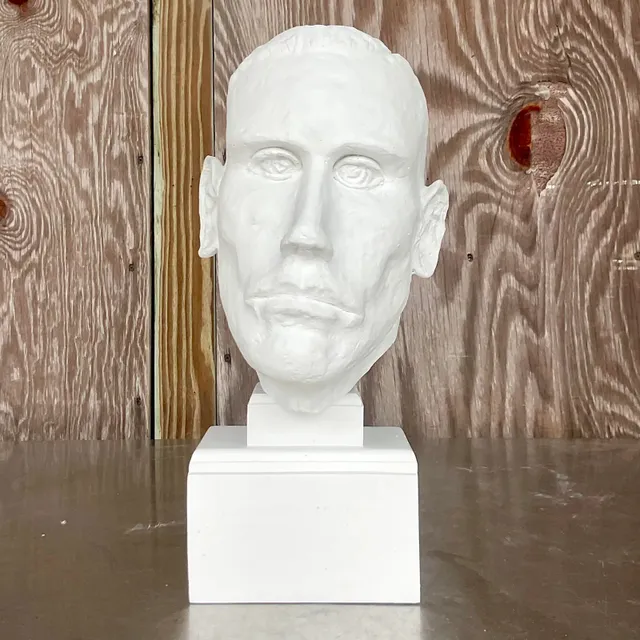 Vintage Boho Plaster Bust of Man — additional photo 1