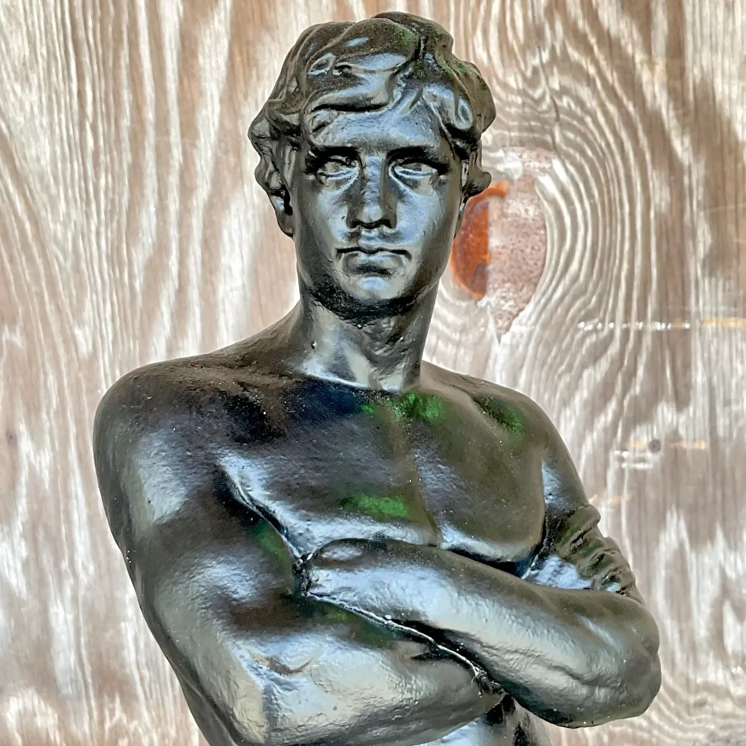 Vintage Boho Plaster Statue of Man — additional photo 1