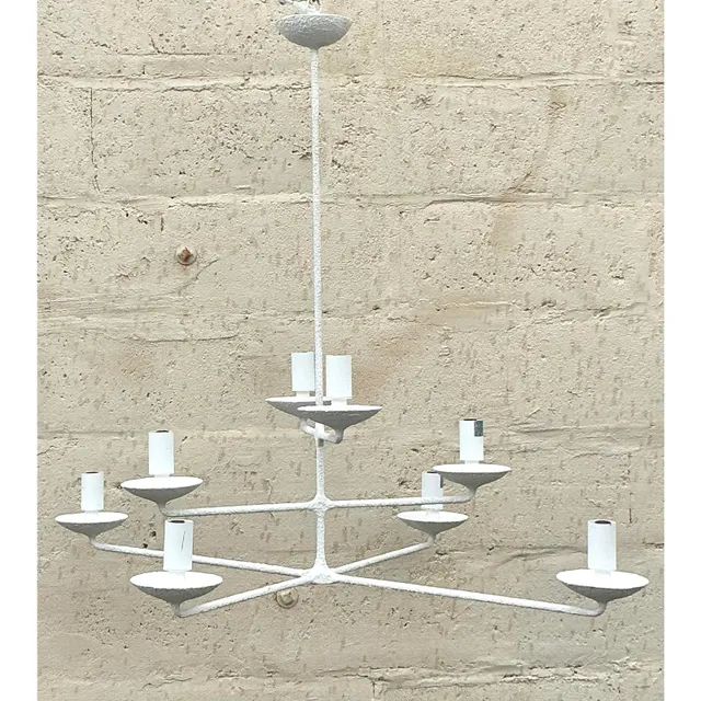 Vintage Boho Plaster Finish Tri Level Chandelier — additional photo 3
