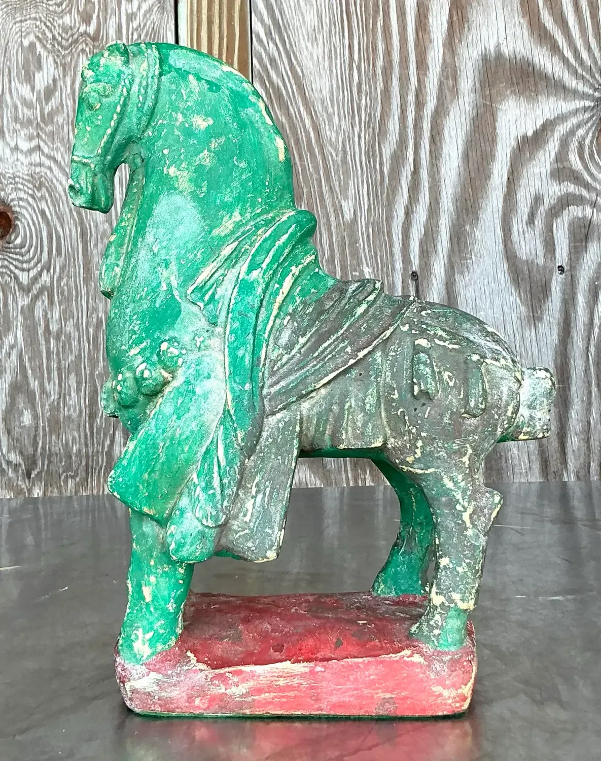 Vintage Boho Plaster Horse — additional photo 1