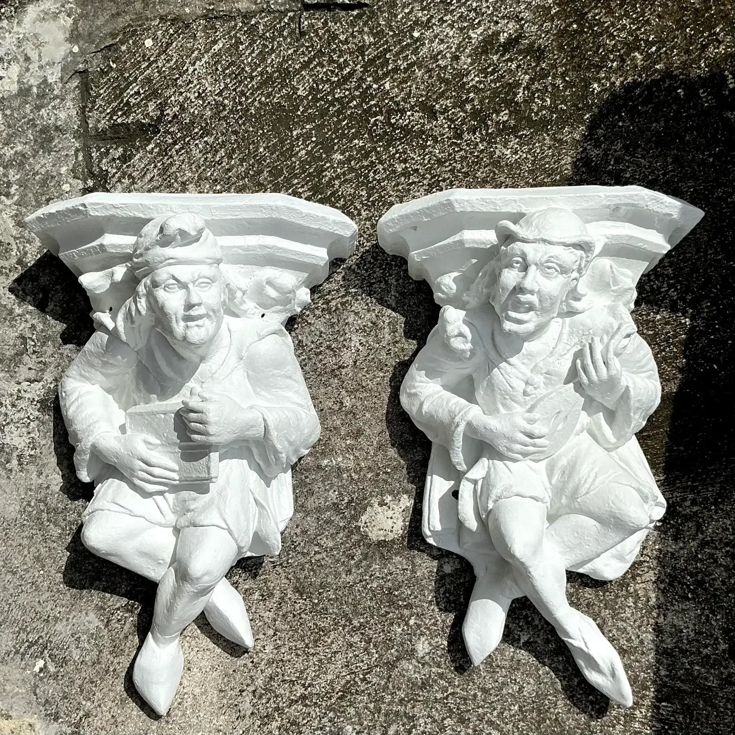 Vintage Boho Plaster Jester Brackets - a Pair — additional photo 5