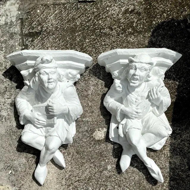 Vintage Boho Plaster Jester Brackets - a Pair — additional photo 5