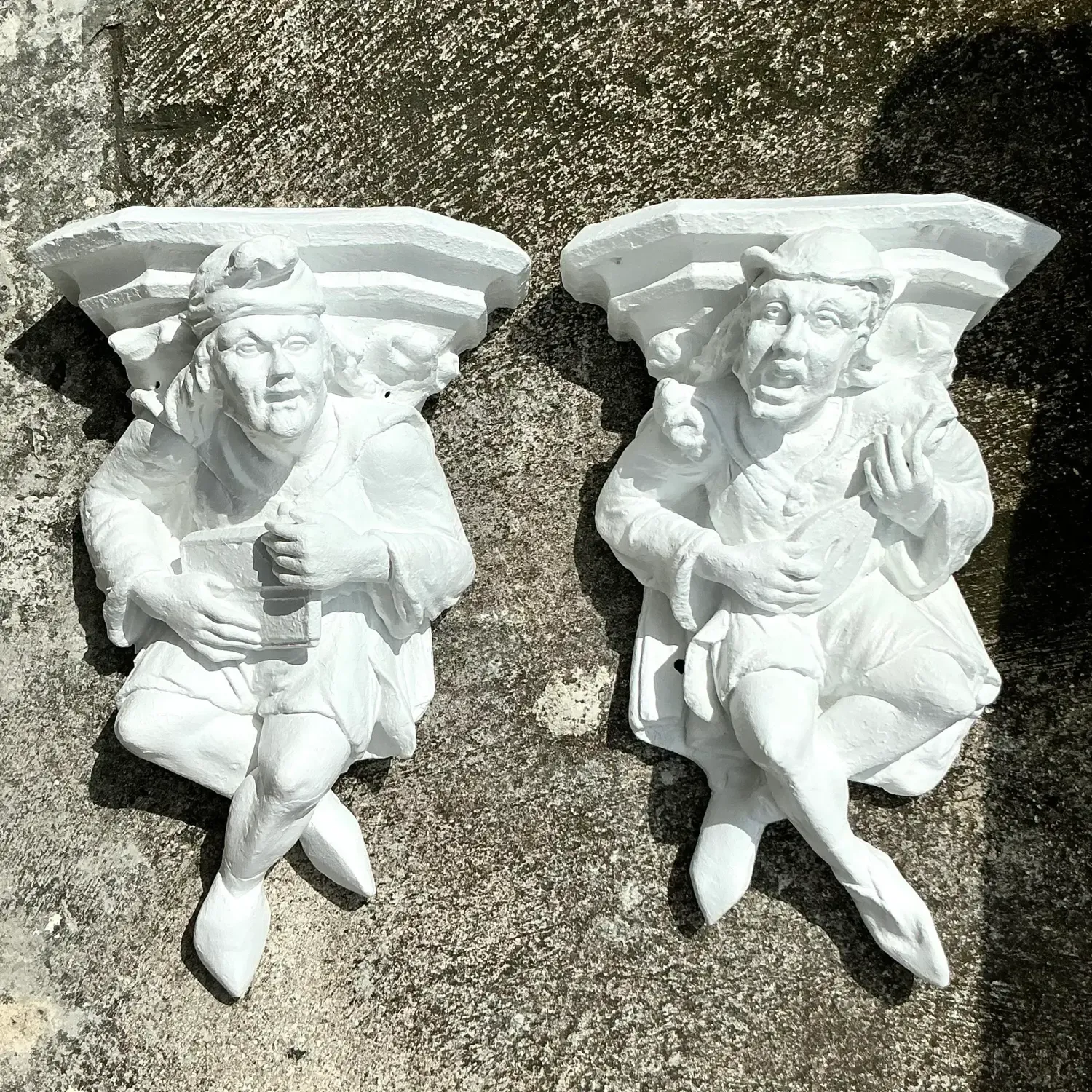 Vintage Boho Plaster Jester Brackets - a Pair — additional photo 6
