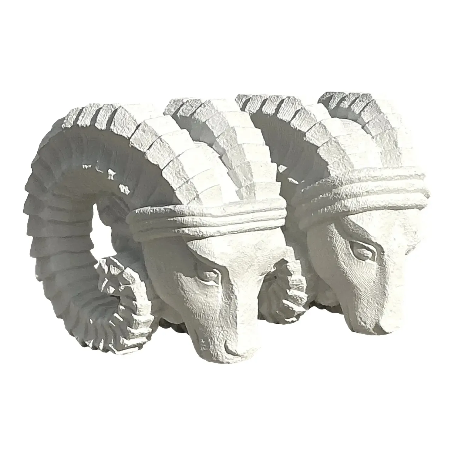 Vintage Boho Plaster Rams Heads - Set of 2 — additional photo 1