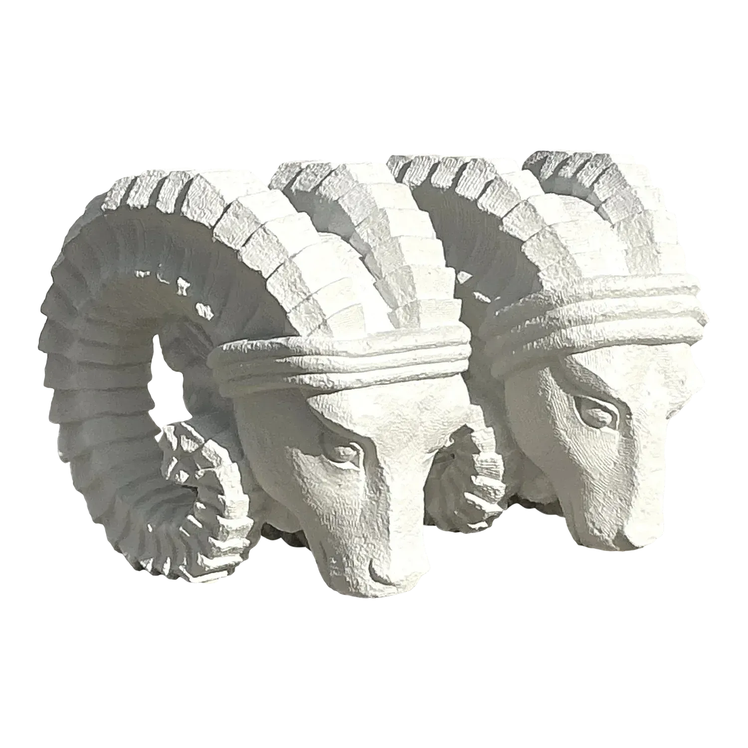 Vintage Boho Plaster Rams Heads - Set of 2 — additional photo 4