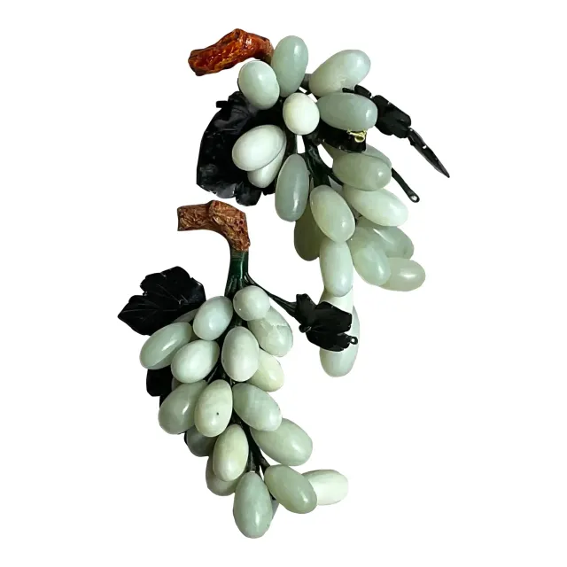 Vintage Boho Polished Stone Grape Clusters - a Pair — additional photo 1