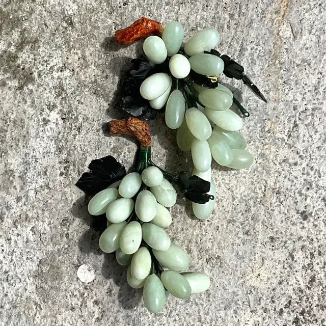 Vintage Boho Polished Stone Grape Clusters - a Pair — additional photo 3