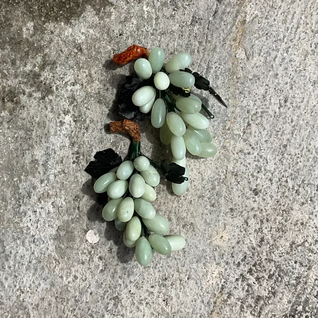 Vintage Boho Polished Stone Grape Clusters - a Pair — additional photo 4