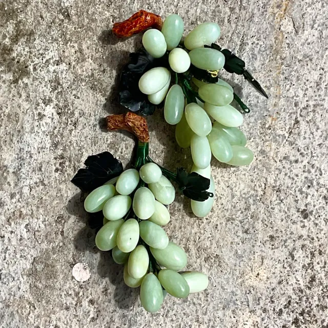 Vintage Boho Polished Stone Grape Clusters - a Pair — additional photo 5