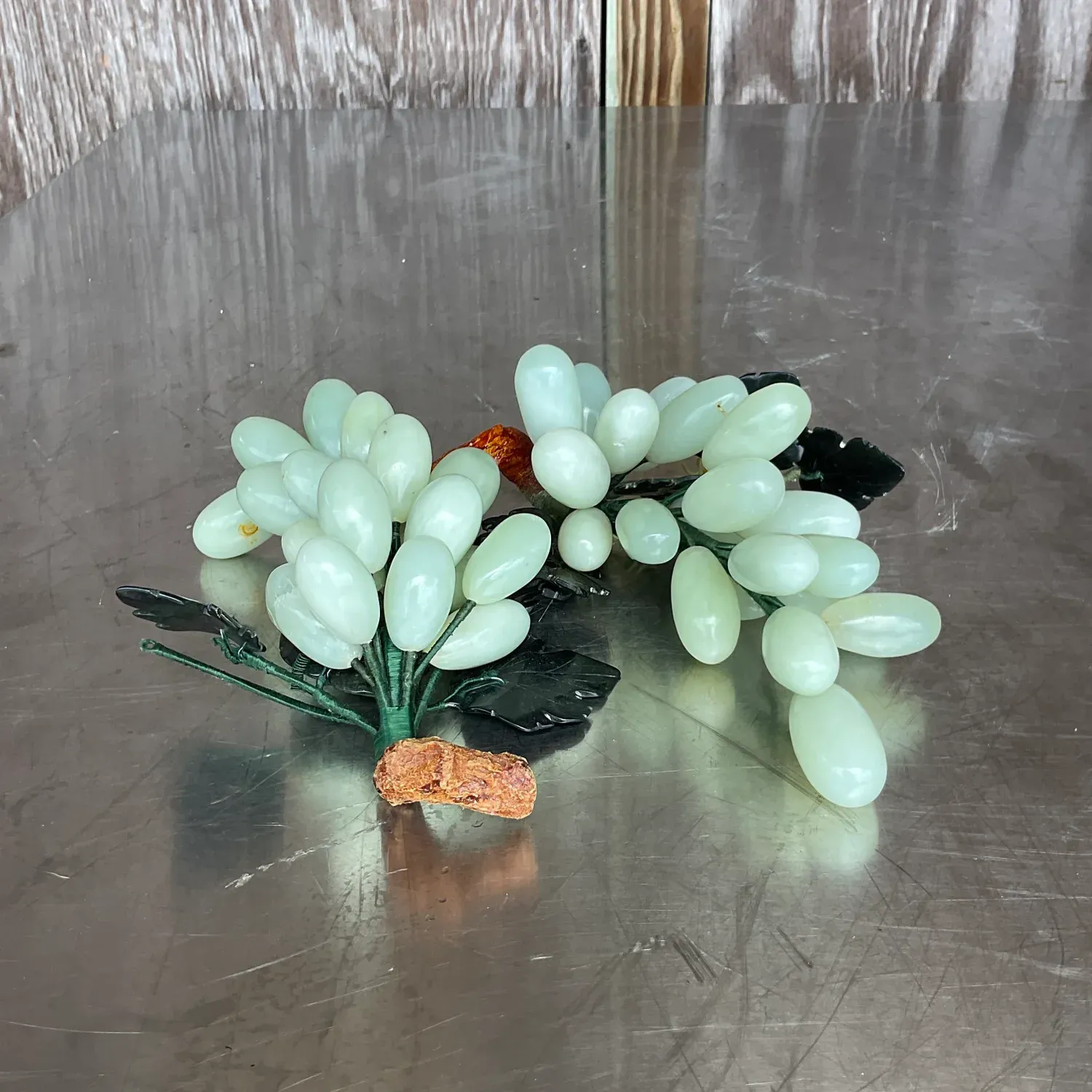 Vintage Boho Polished Stone Grape Clusters - a Pair — additional photo 8