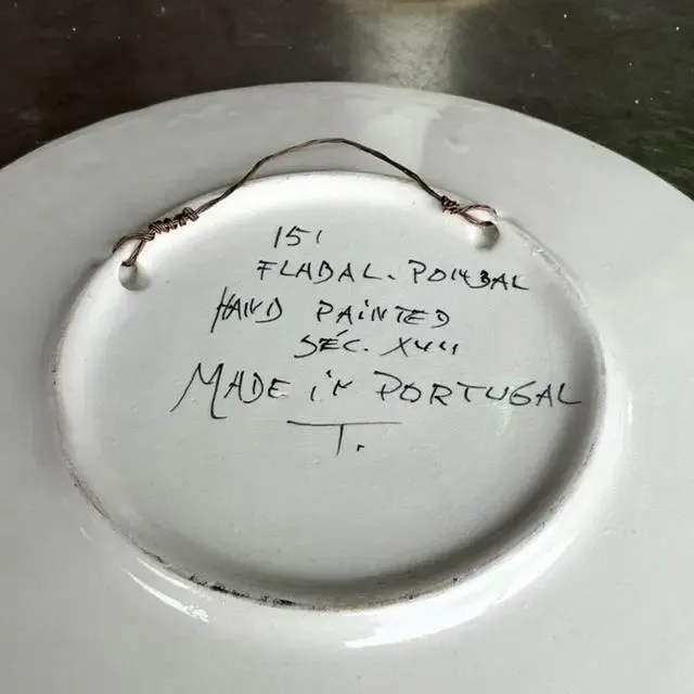 Vintage Boho Portuguese Hand Painted Plate With Quail — additional photo 4