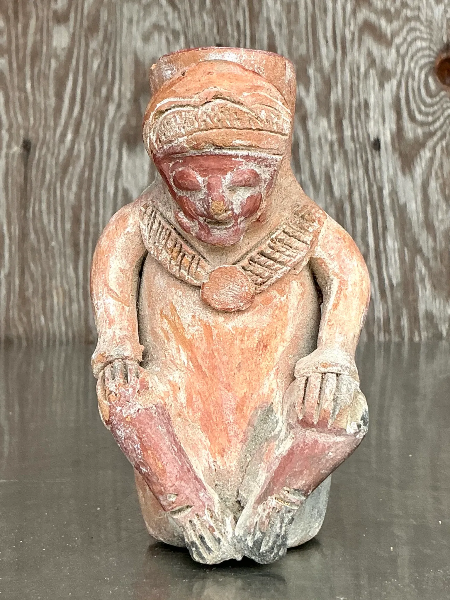 Vintage Boho Pre Colombian Figure Vase — additional photo 1