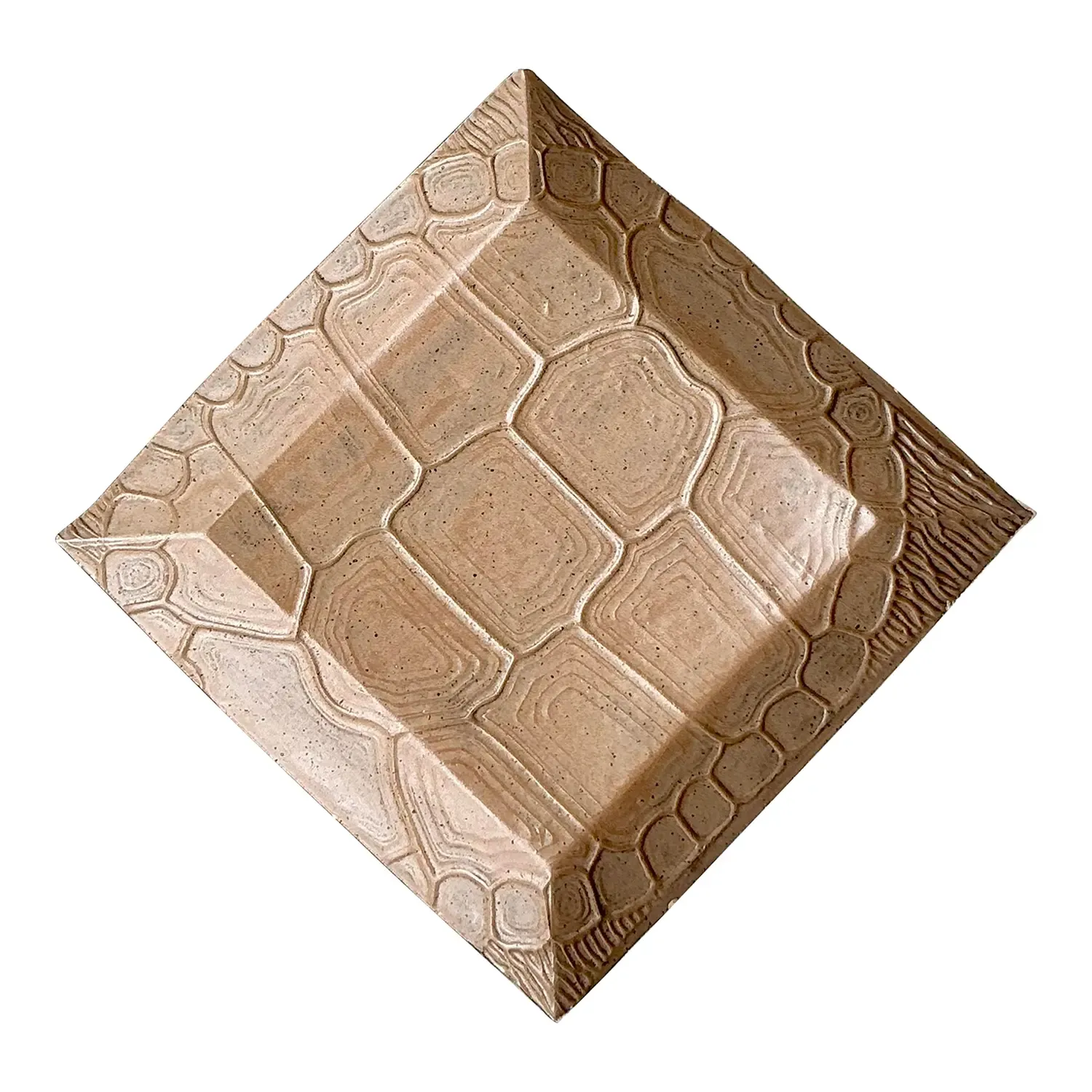 Vintage Boho Pressed Turtle Shell Pattern Ceramic Tray — additional photo 1
