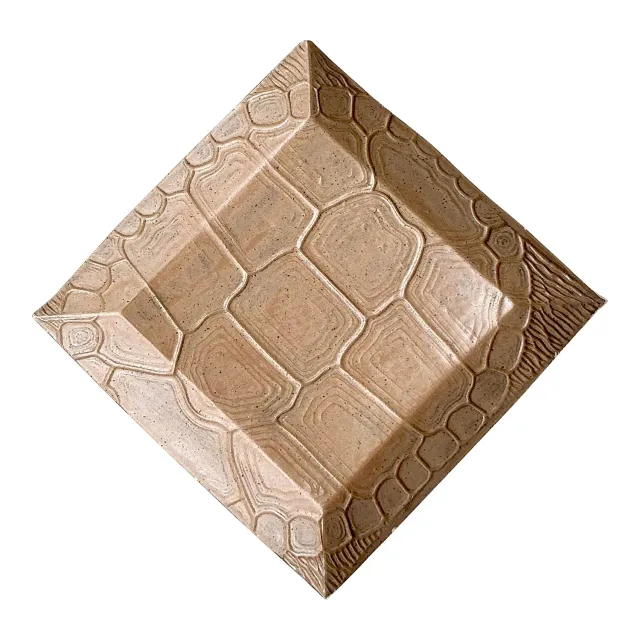 Vintage Boho Pressed Turtle Shell Pattern Ceramic Tray — additional photo 1