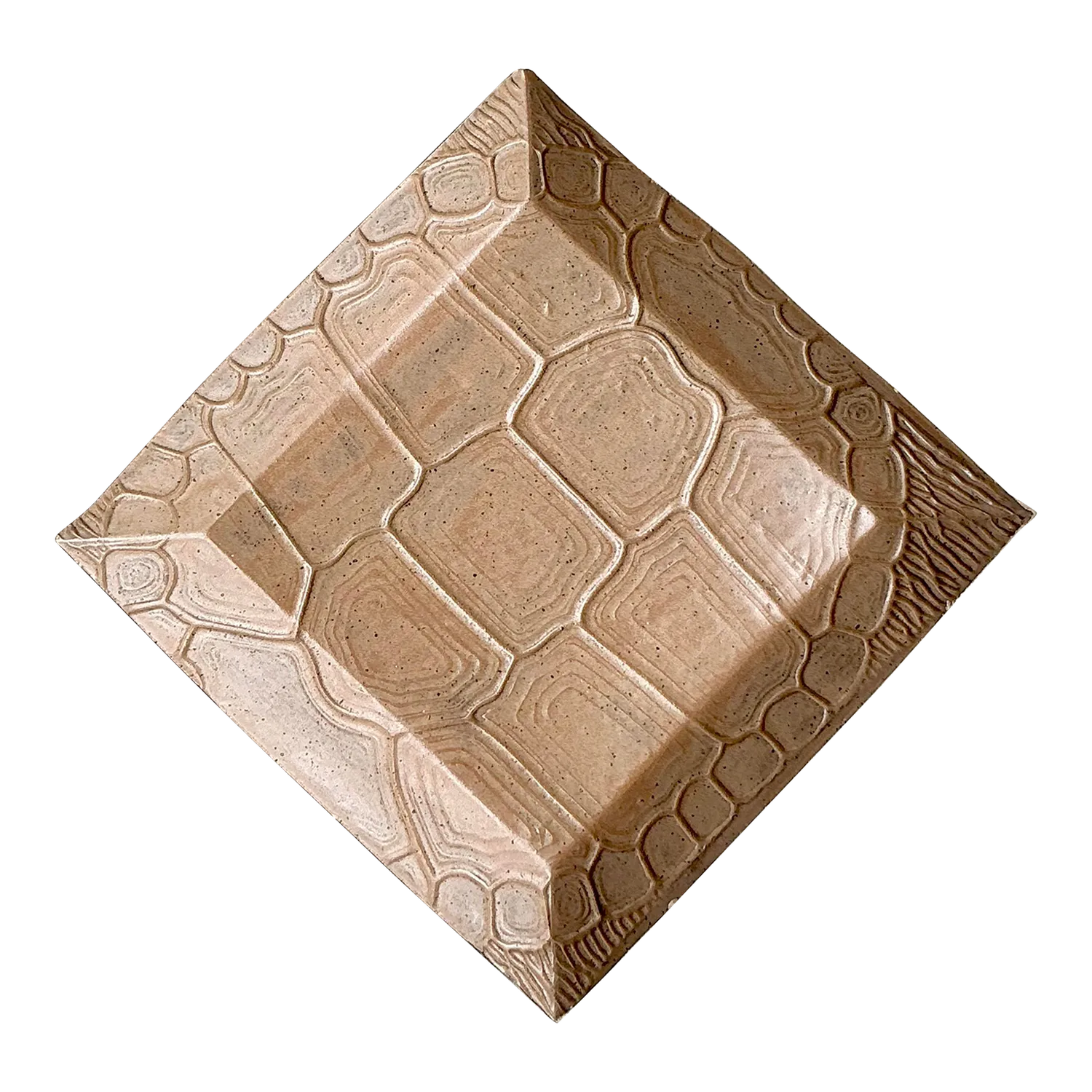Vintage Boho Pressed Turtle Shell Pattern Ceramic Tray — additional photo 5