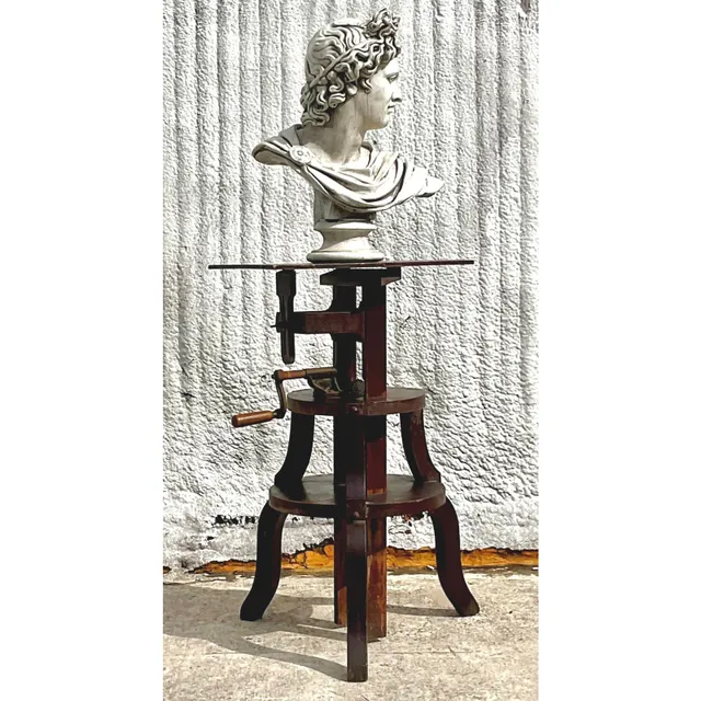 Vintage Boho Primitive Crank Pedestal — additional photo 5