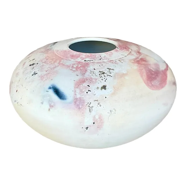 Vintage Boho Raku Fired Studio Pottery Vase — additional photo 1