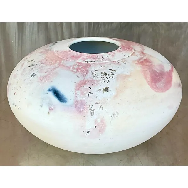 Vintage Boho Raku Fired Studio Pottery Vase — additional photo 3