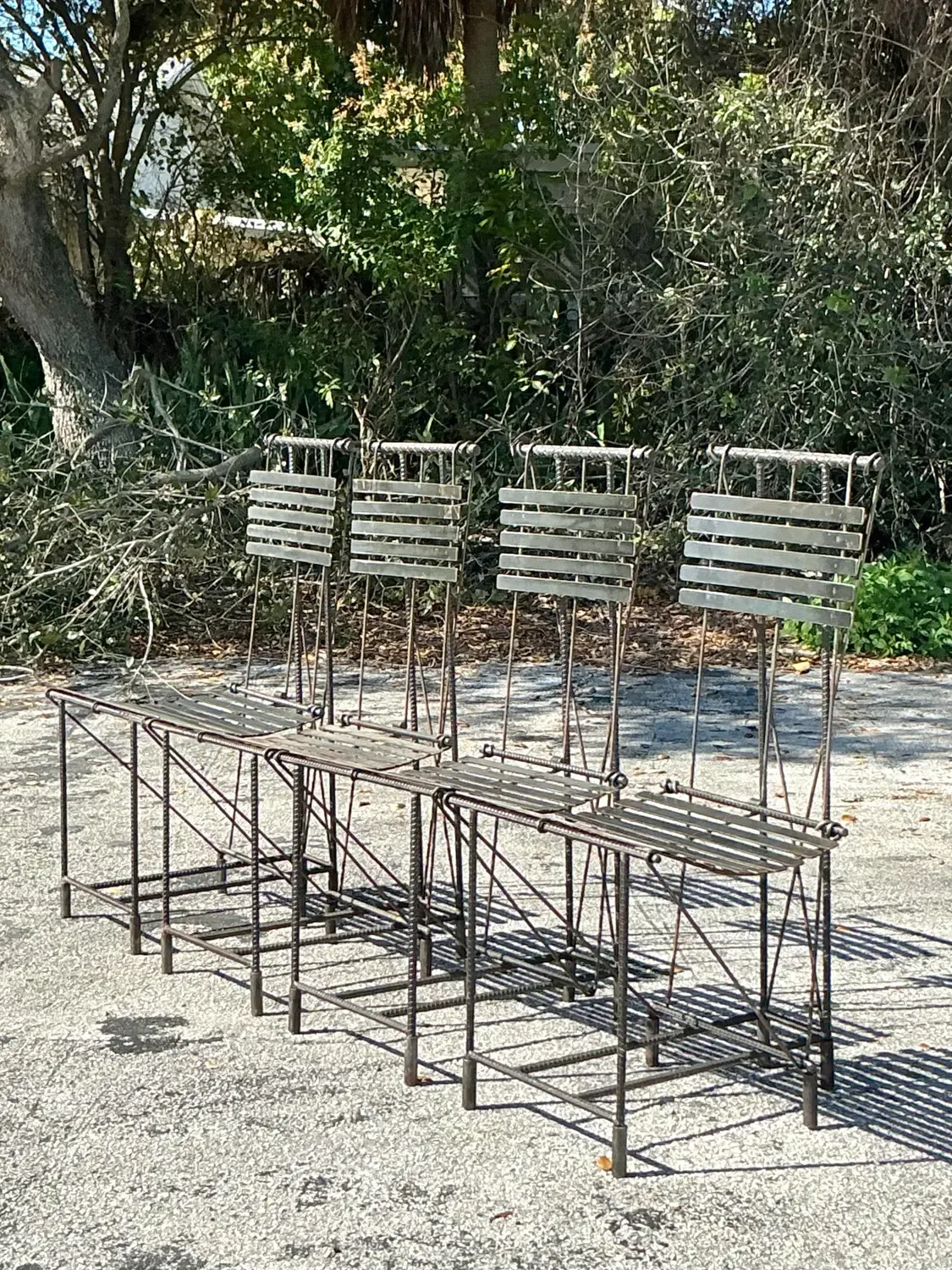 Vintage Boho Rebar Dining Chairs After Ilana Goor- Set of 4 — additional photo 3