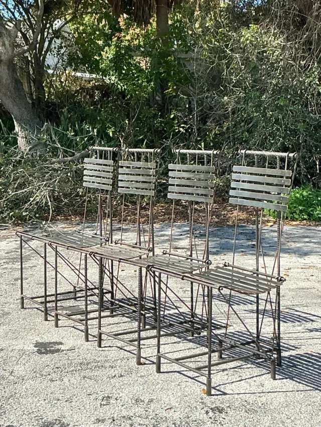 Vintage Boho Rebar Dining Chairs After Ilana Goor- Set of 4 — additional photo 3