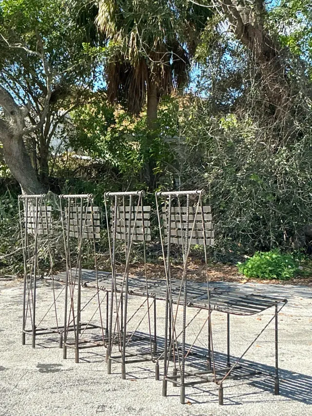 Vintage Boho Rebar Dining Chairs After Ilana Goor- Set of 4 — additional photo 4