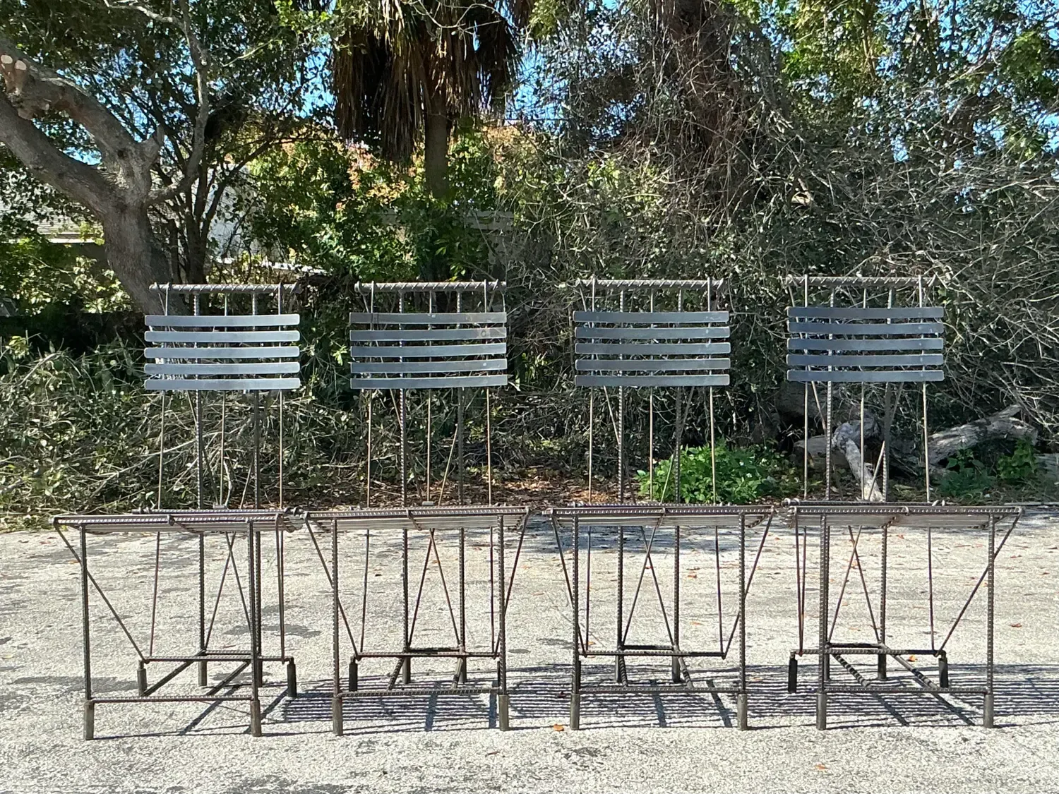 Vintage Boho Rebar Dining Chairs After Ilana Goor- Set of 4 — additional photo 5