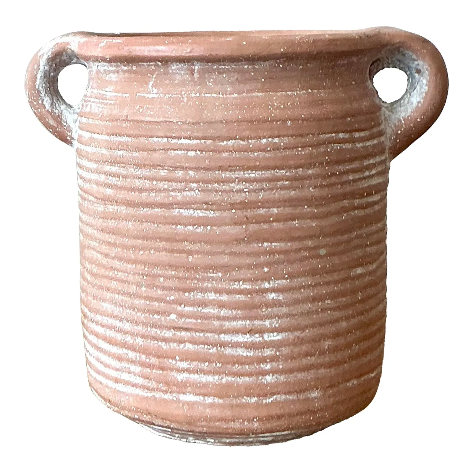 Vintage Boho Ribbed Studio Pottery Vase — additional photo 1