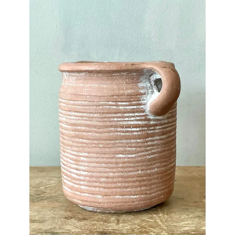 Vintage Boho Ribbed Studio Pottery Vase — additional photo 6