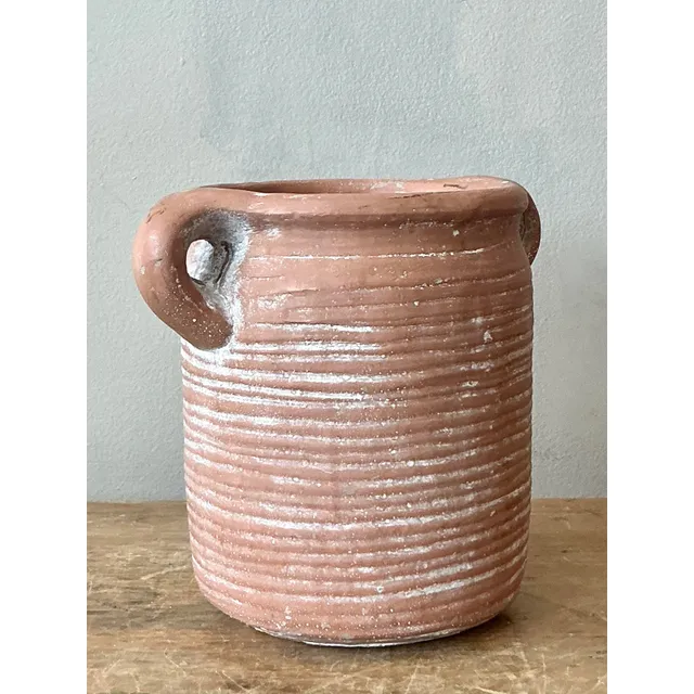 Vintage Boho Ribbed Studio Pottery Vase — additional photo 7