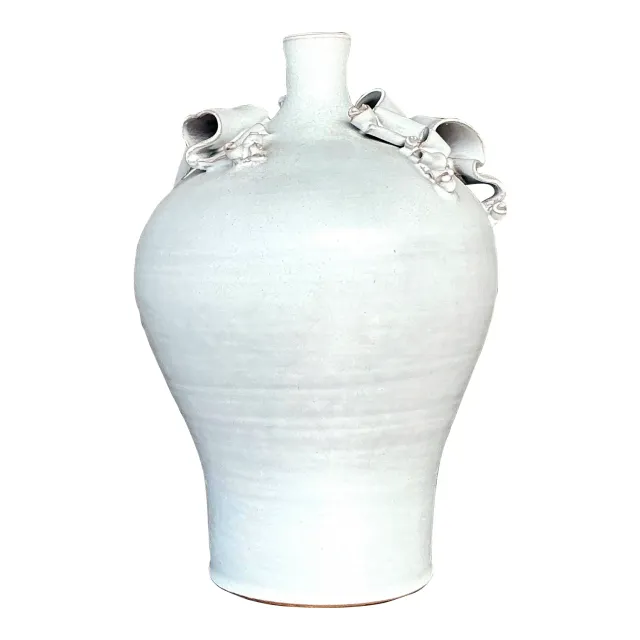 Vintage Boho Ribbons Studio Pottery Vase — additional photo 1