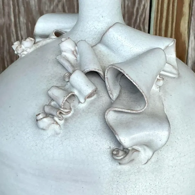 Vintage Boho Ribbons Studio Pottery Vase — additional photo 7