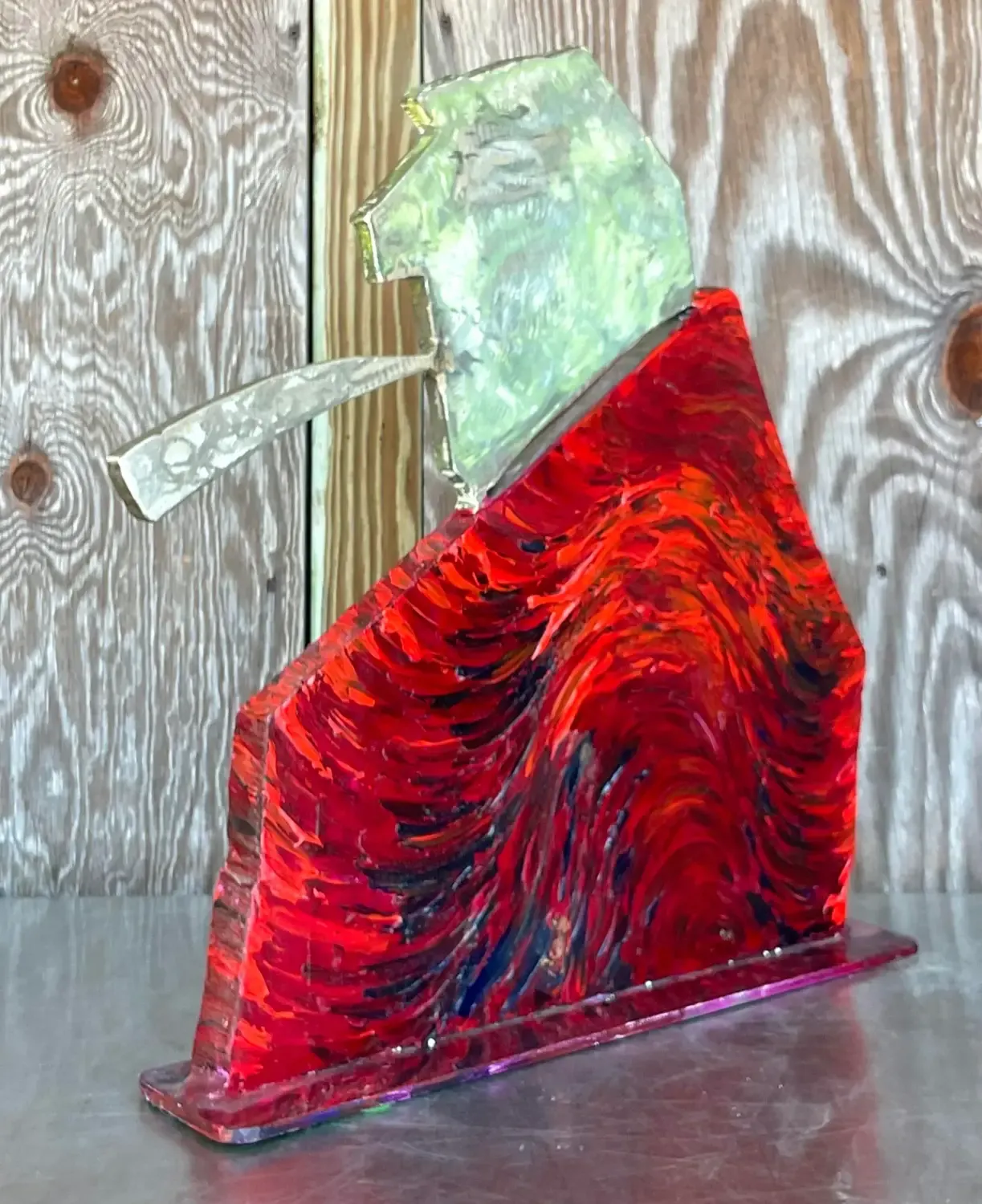 Vintage Boho Robert Bery Steel Sculpture — additional photo 6