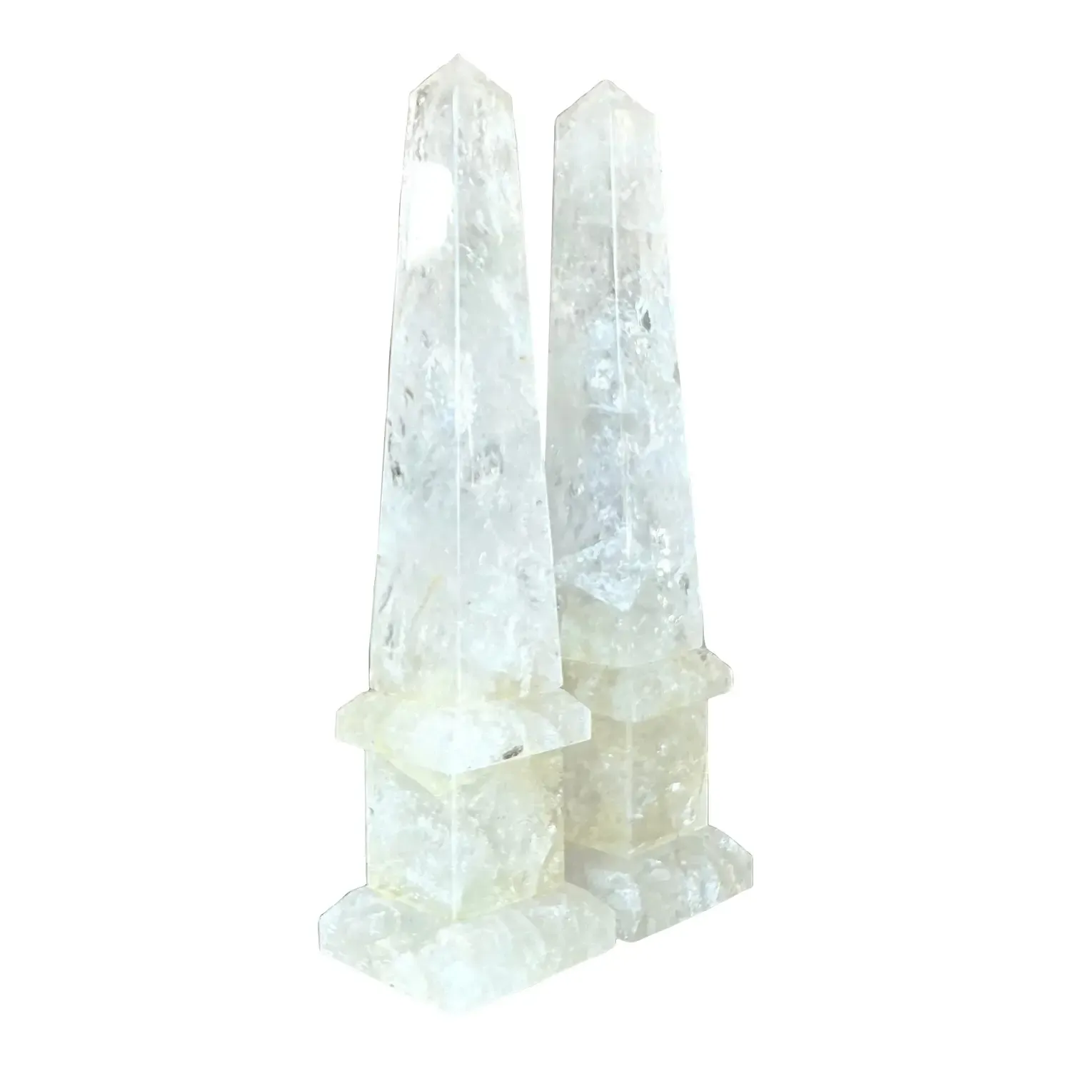 Vintage Boho Rock Crystal Obelisks - a Pair