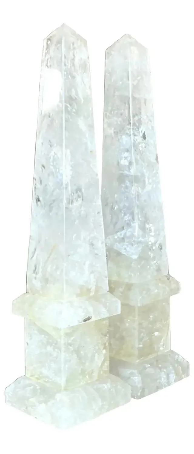 Vintage Boho Rock Crystal Obelisks - a Pair