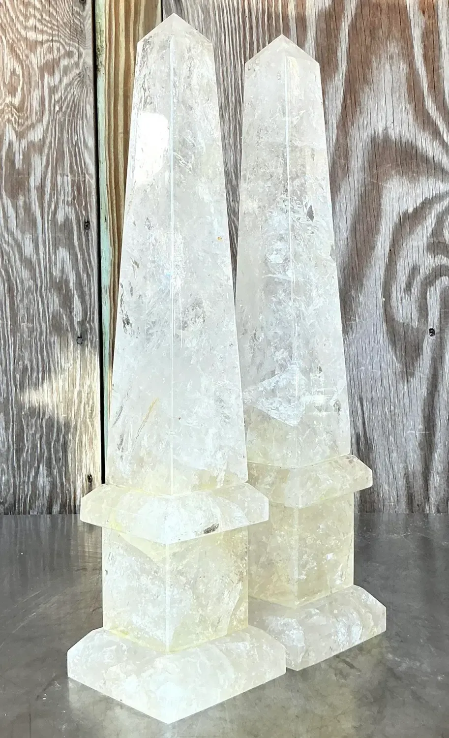 Vintage Boho Rock Crystal Obelisks - a Pair — additional photo 2