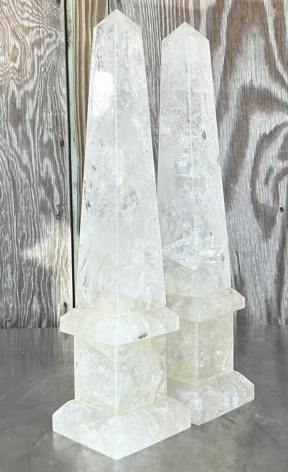 Vintage Boho Rock Crystal Obelisks - a Pair — additional photo 3