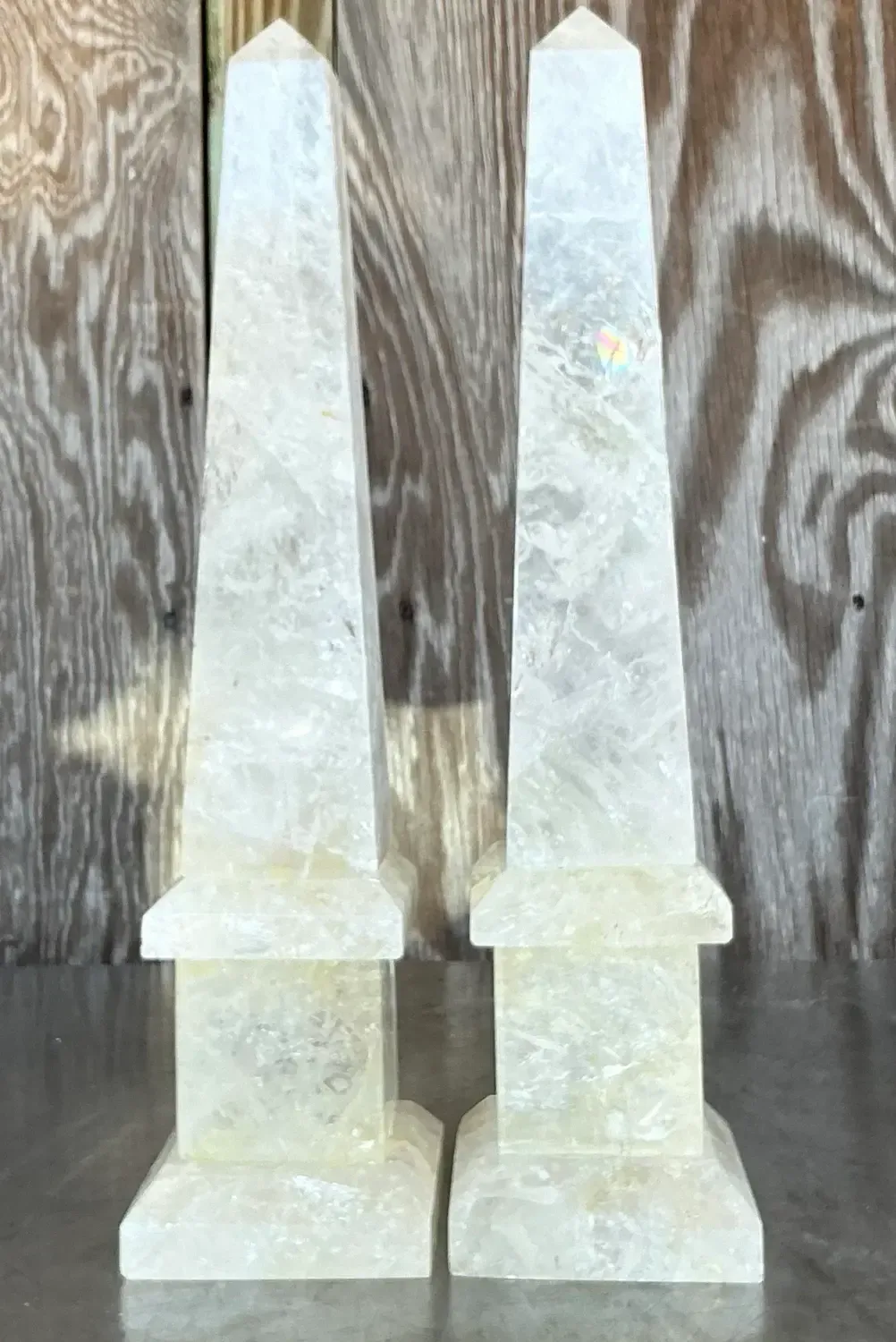 Vintage Boho Rock Crystal Obelisks - a Pair — additional photo 4