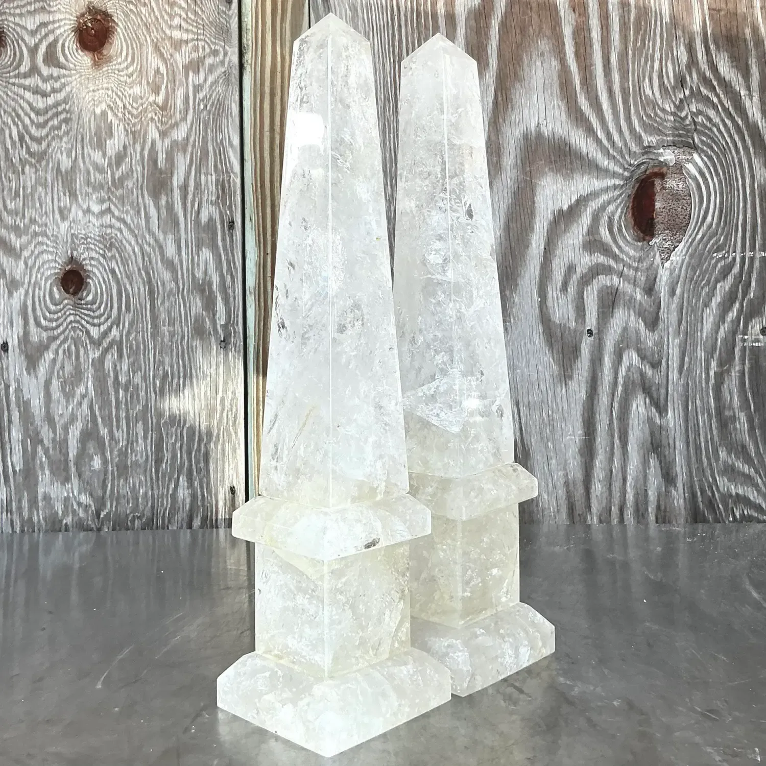 Vintage Boho Rock Crystal Obelisks - a Pair — additional photo 6