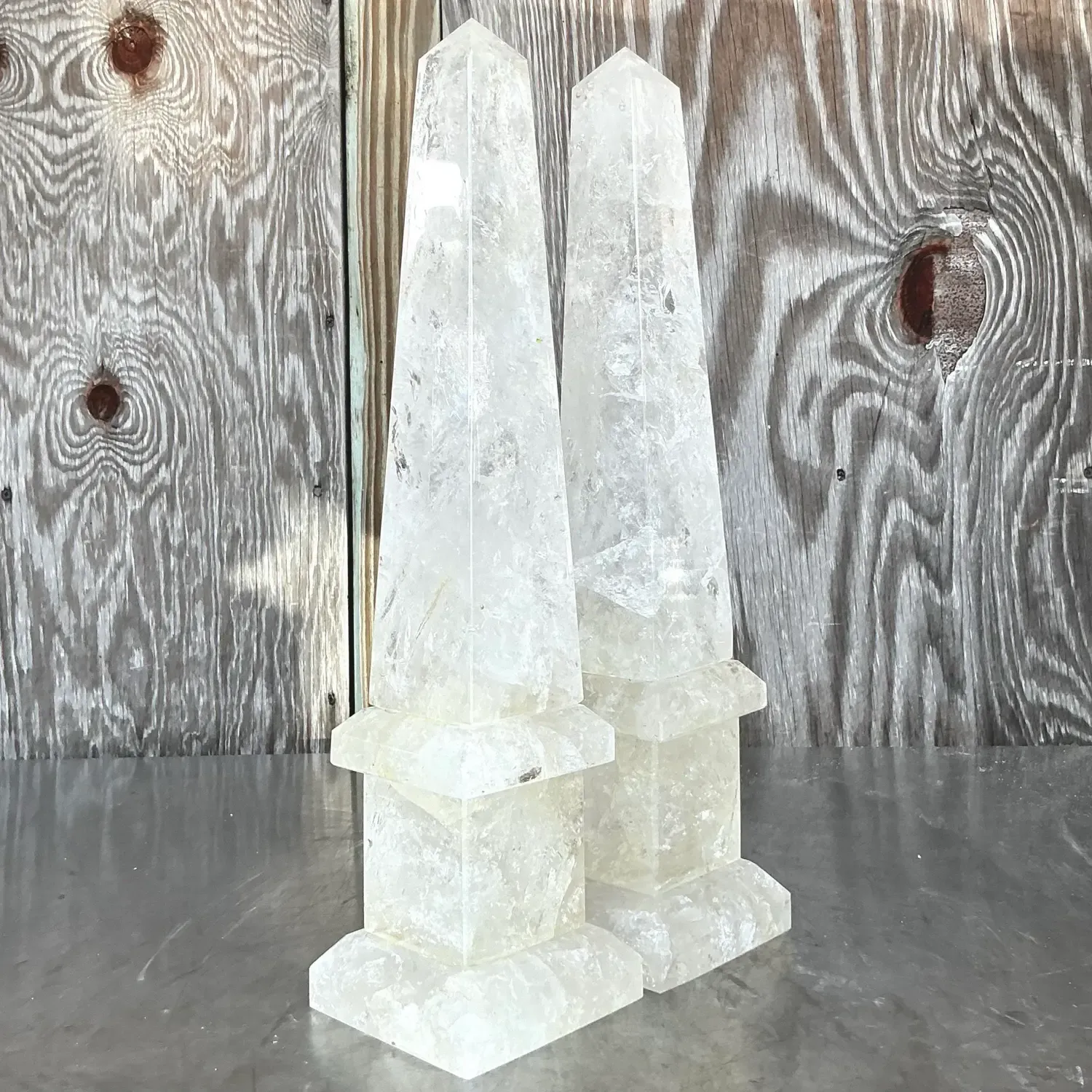 Vintage Boho Rock Crystal Obelisks - a Pair — additional photo 7