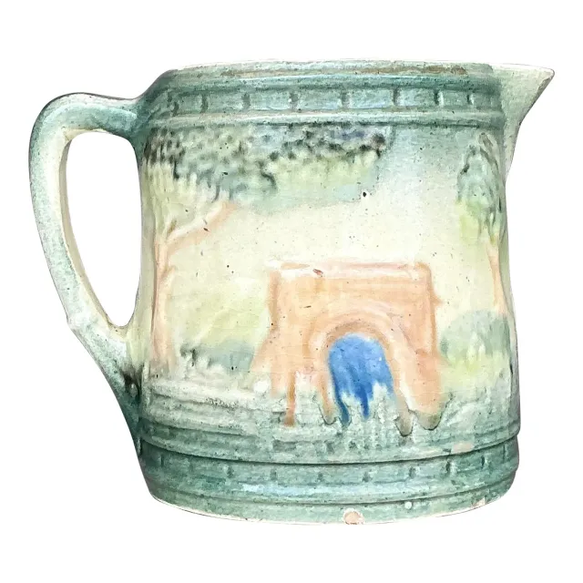 Vintage Boho Roseville Ceramic Milk Pitcher — additional photo 1