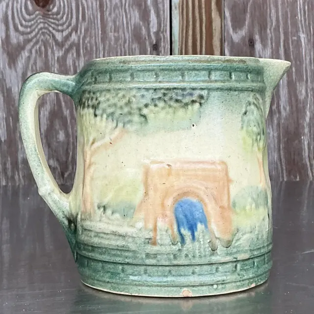 Vintage Boho Roseville Ceramic Milk Pitcher — additional photo 2