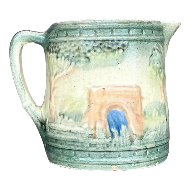 Vintage Boho Roseville Ceramic Milk Pitcher — additional photo 3