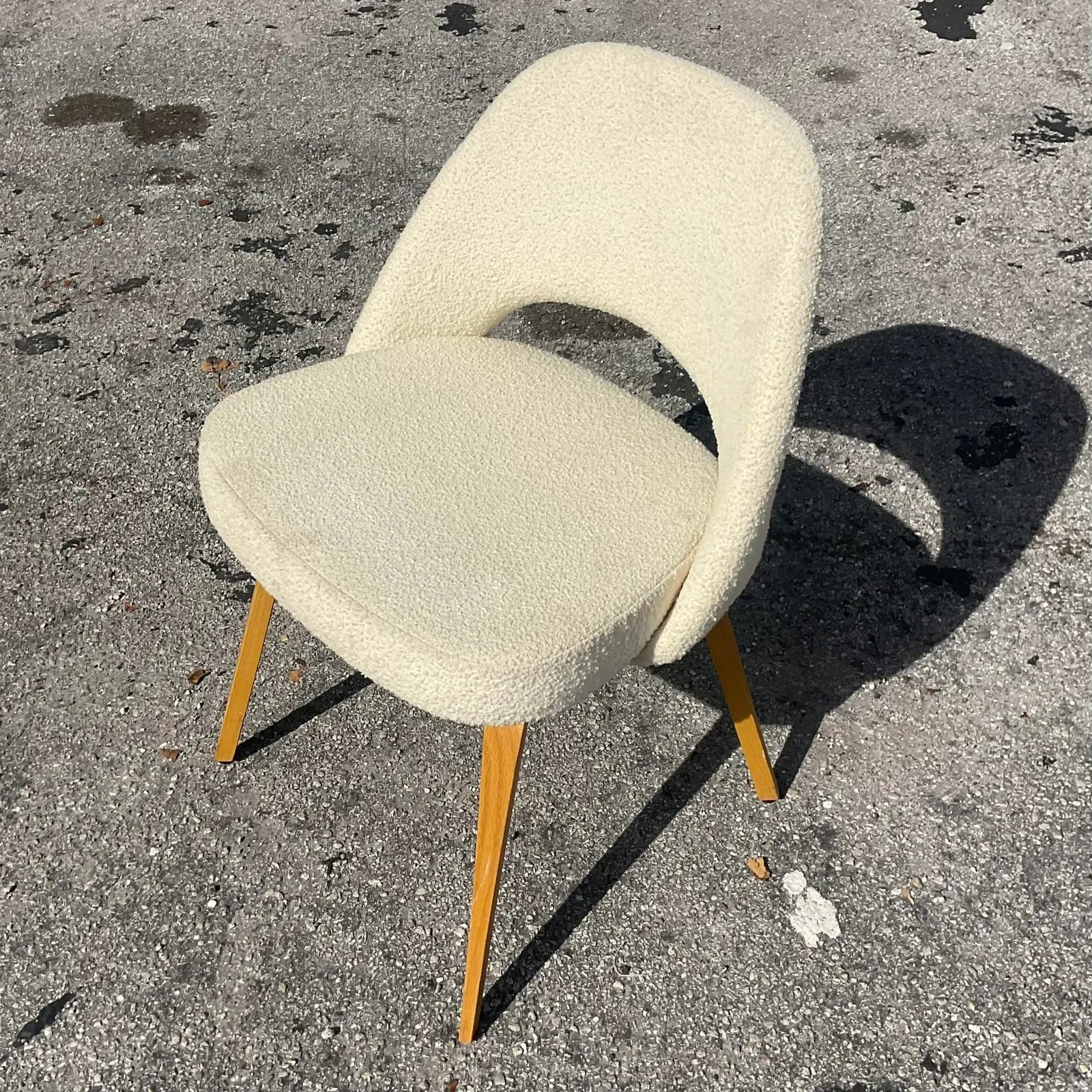 Vintage Boho Saarinen for Knoll Executive Armless Boucle Chair — additional photo 3