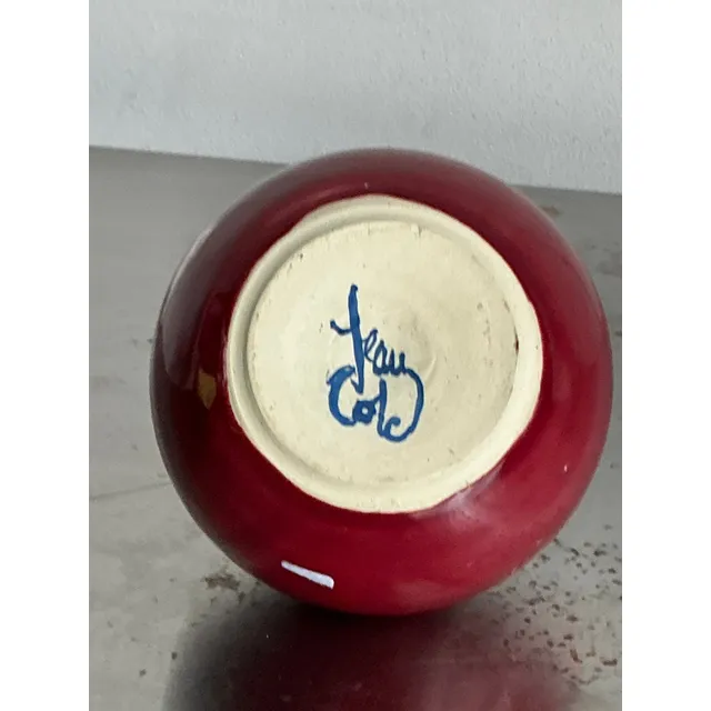Vintage Boho Sang De Bouf Glazed Ceramic Vase — additional photo 5