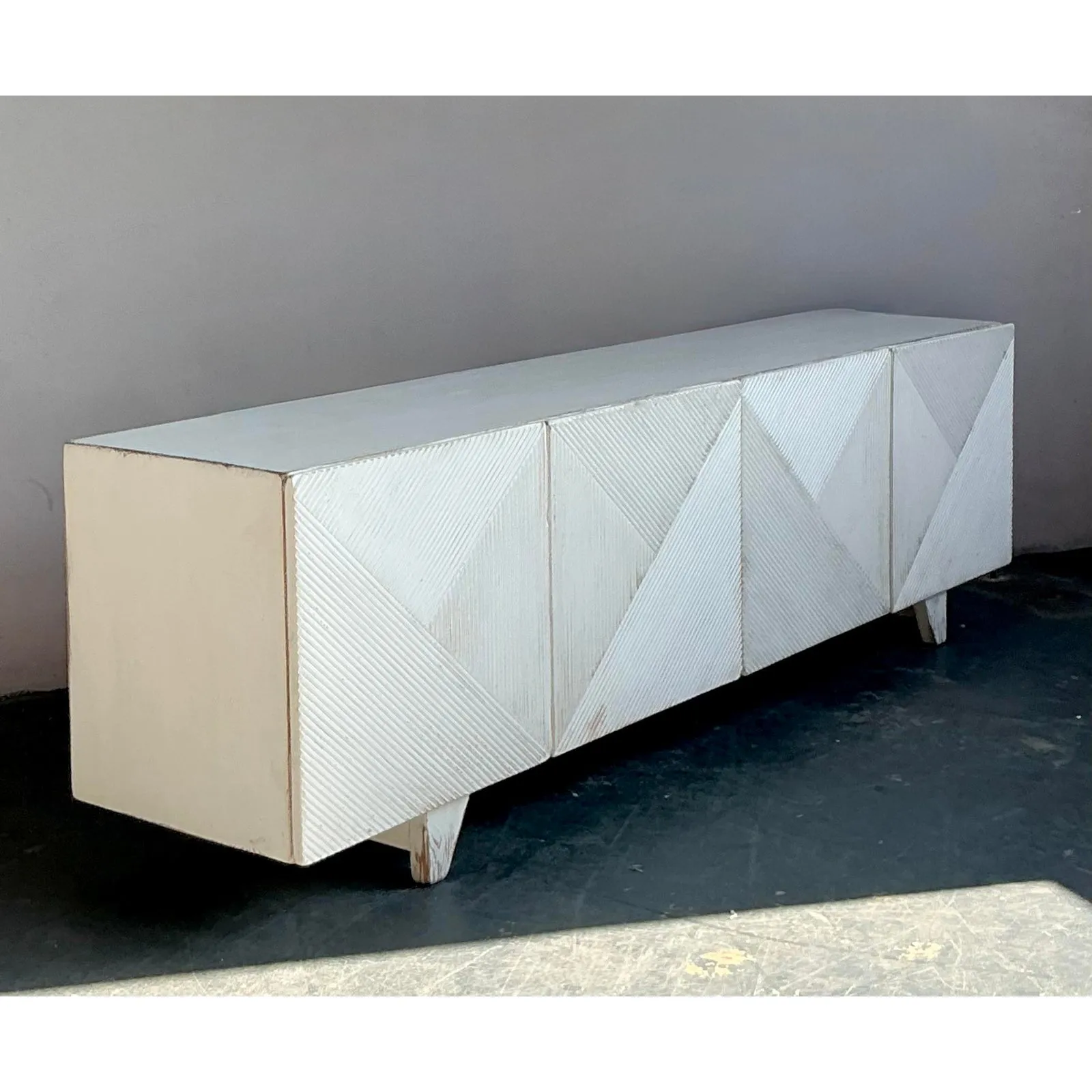 Vintage Boho Sarreid Chevron Credenza — additional photo 3