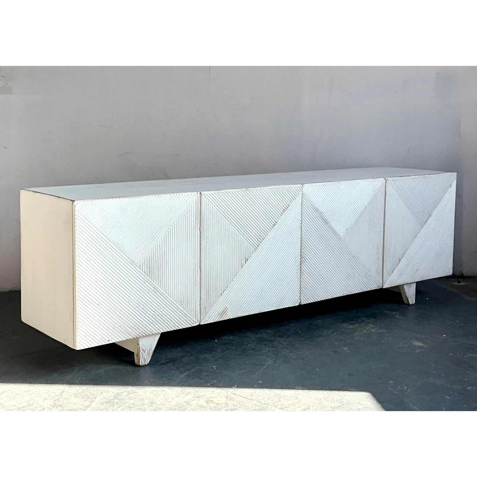 Vintage Boho Sarreid Chevron Credenza — additional photo 5