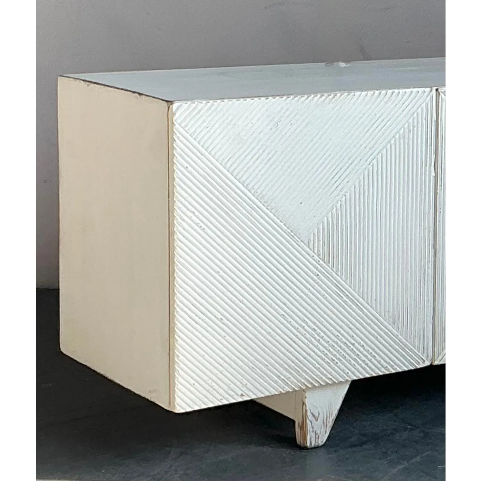 Vintage Boho Sarreid Chevron Credenza — additional photo 6