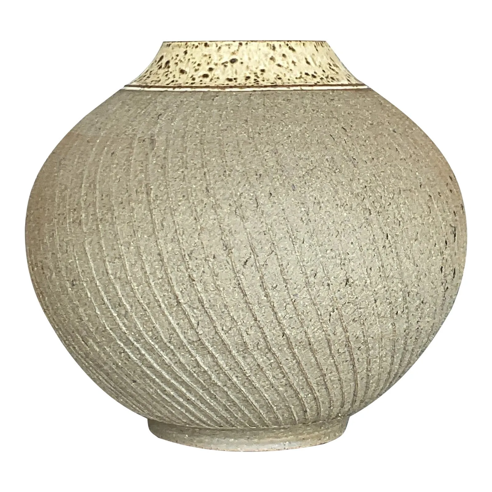 Vintage Boho Scored Studio Pottery Vase — additional photo 1